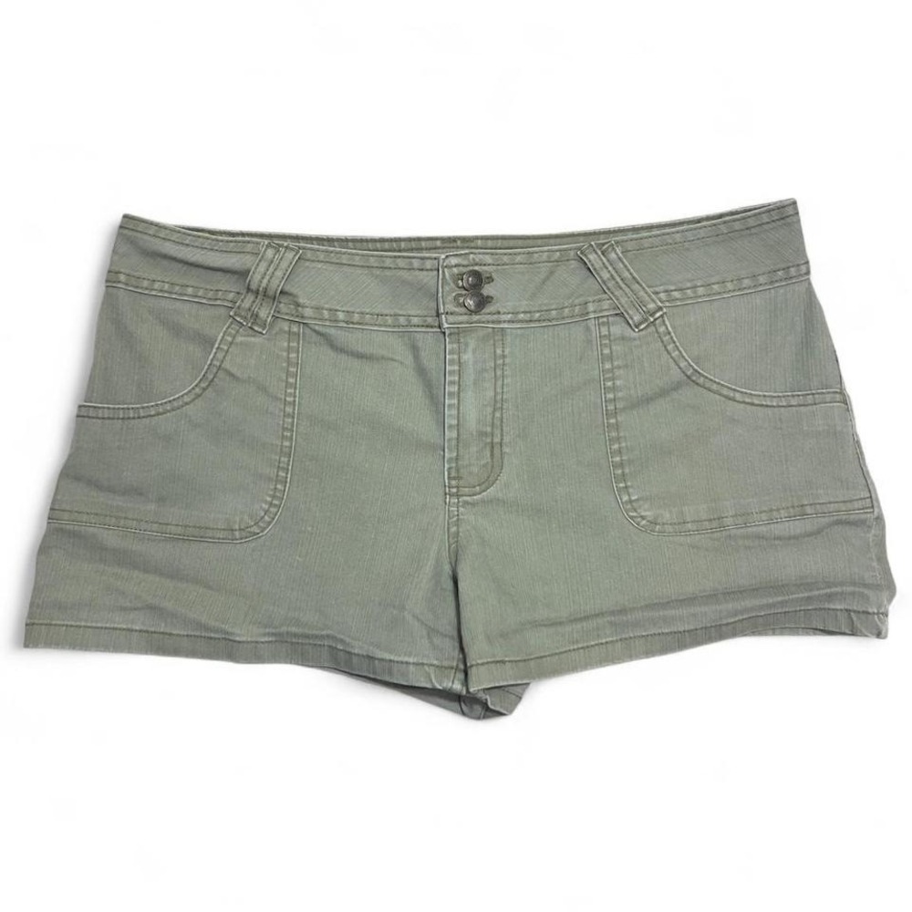 Vintage Y2K No Boundaries Green Shorts Mid Rise Womens‎ Large Grunge Punk Street
